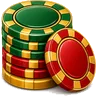 Ícone de póquer com uma pilha de fichas de casino