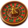 Ícone de roleta com a roda numerada e a bola dourada