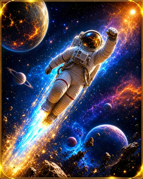 Cartão do jogo Spaceman com um astronauta a subir no espaço
